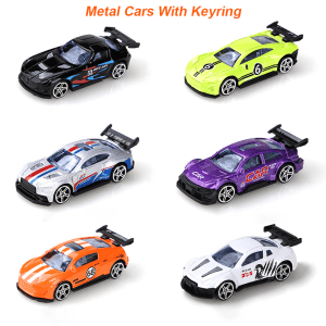 Die-Cast Metal Racing Car Keychains 12pcs Packet