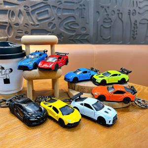 Die-Cast Metal Sports Car Keychains 12pcs Packet (Door Opening)