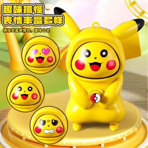 Pikachuu Face Moving Big Size ( Golden Keyring) Pack of 6pcs