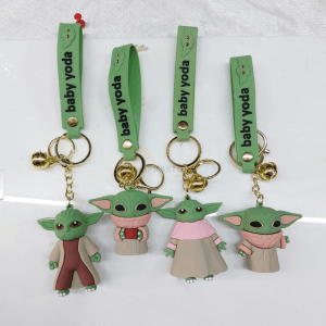 Yoda 4 Design Set 3D Keychain (12 Pieces in Packet)
