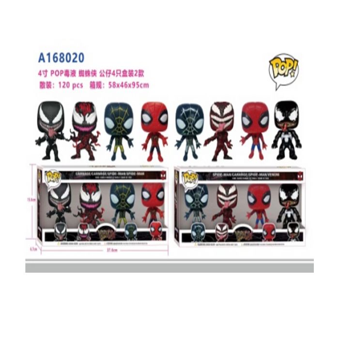 4Pcs In 1 Box Spidy Venom Pop Set