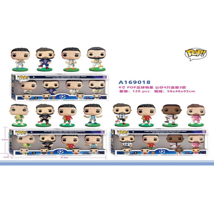 4Pcs In 1 Box Soccer Player Football Pop Set