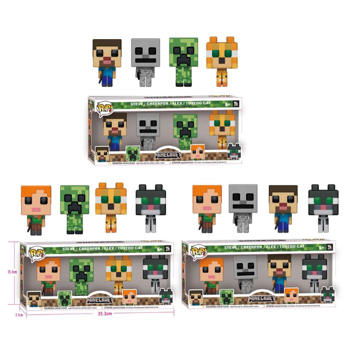 4Pcs In 1 Box Mine Craft Pop Set
