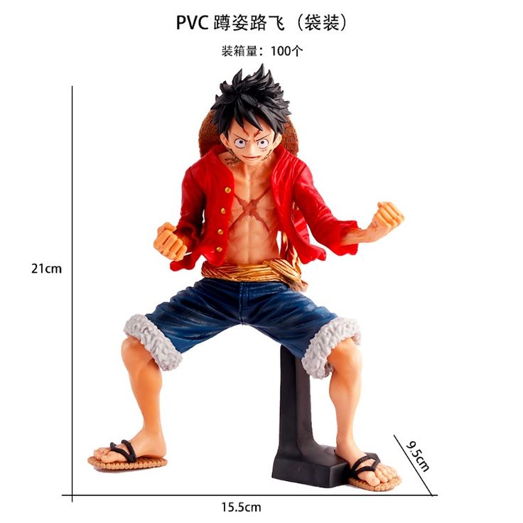 Luffy Boxing Ready Red Clothes Hat At Back Figure