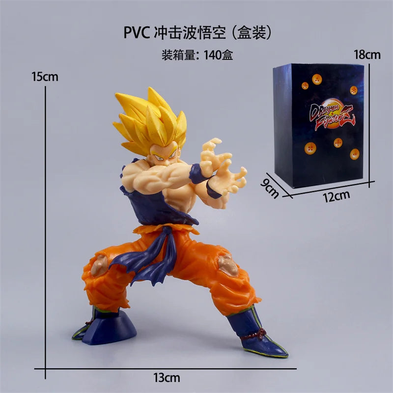 DBZ Goku Yellow Hair Attack Position Both Hands Nw