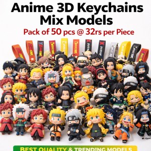 Rubber Trending 3d Keychains Pack of 50Pcs