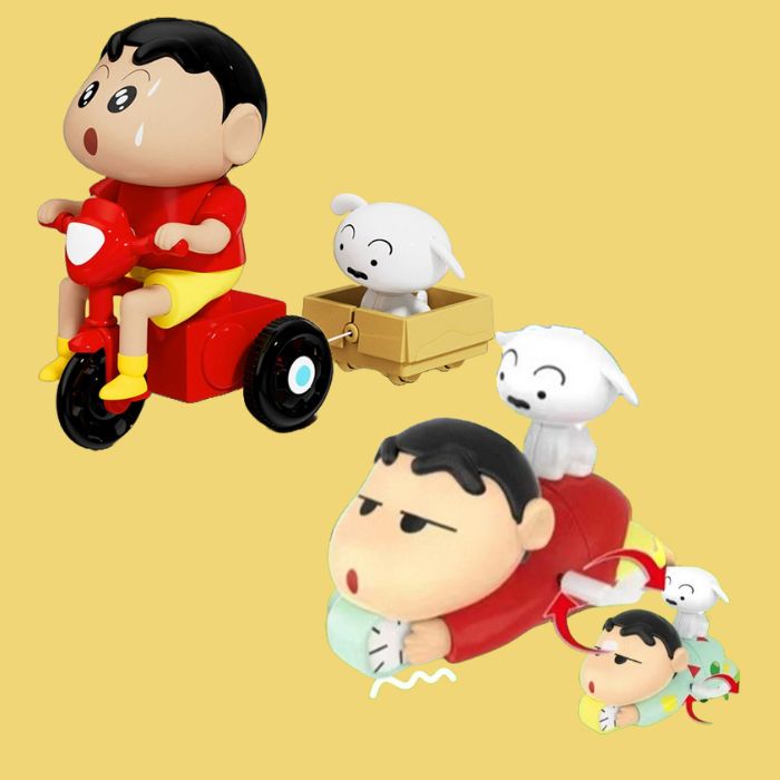 2 Pcs Shinychan Cycle With Shiro And Shinychan Lying With Shiro On Back With Box