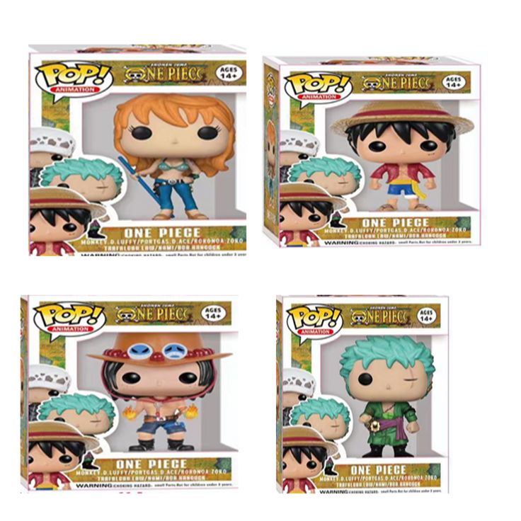 Set Of 4 Nami Luffy Zoro And Ace Fun Pop Figures