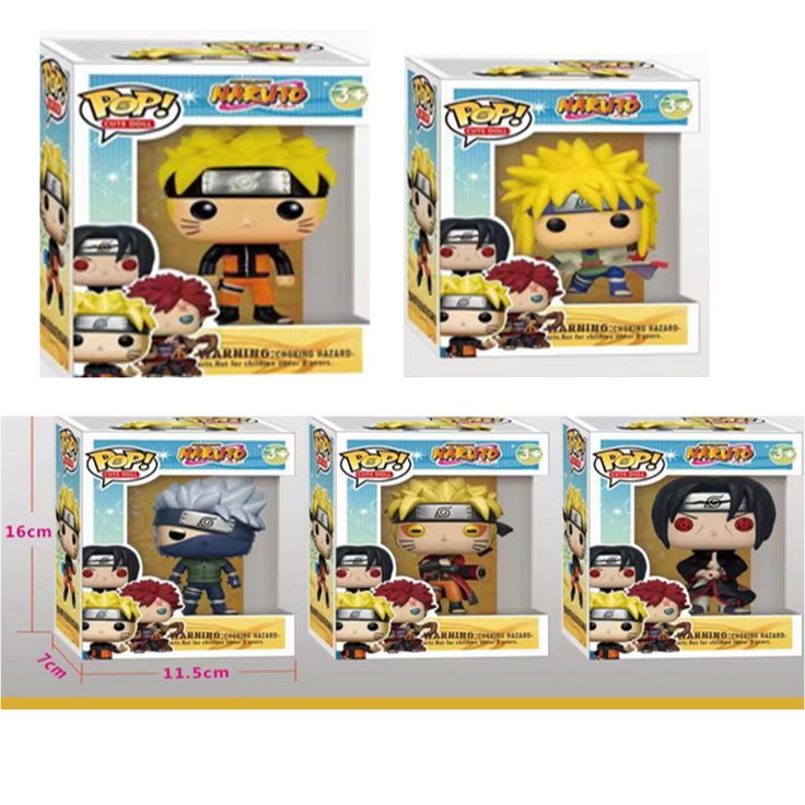 Set Of 5 Natuto Fun Pop Figures 4 Inches