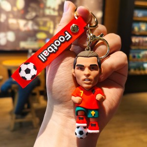 Ronaldo With Football 3d Keychain Pack of 12Pcs